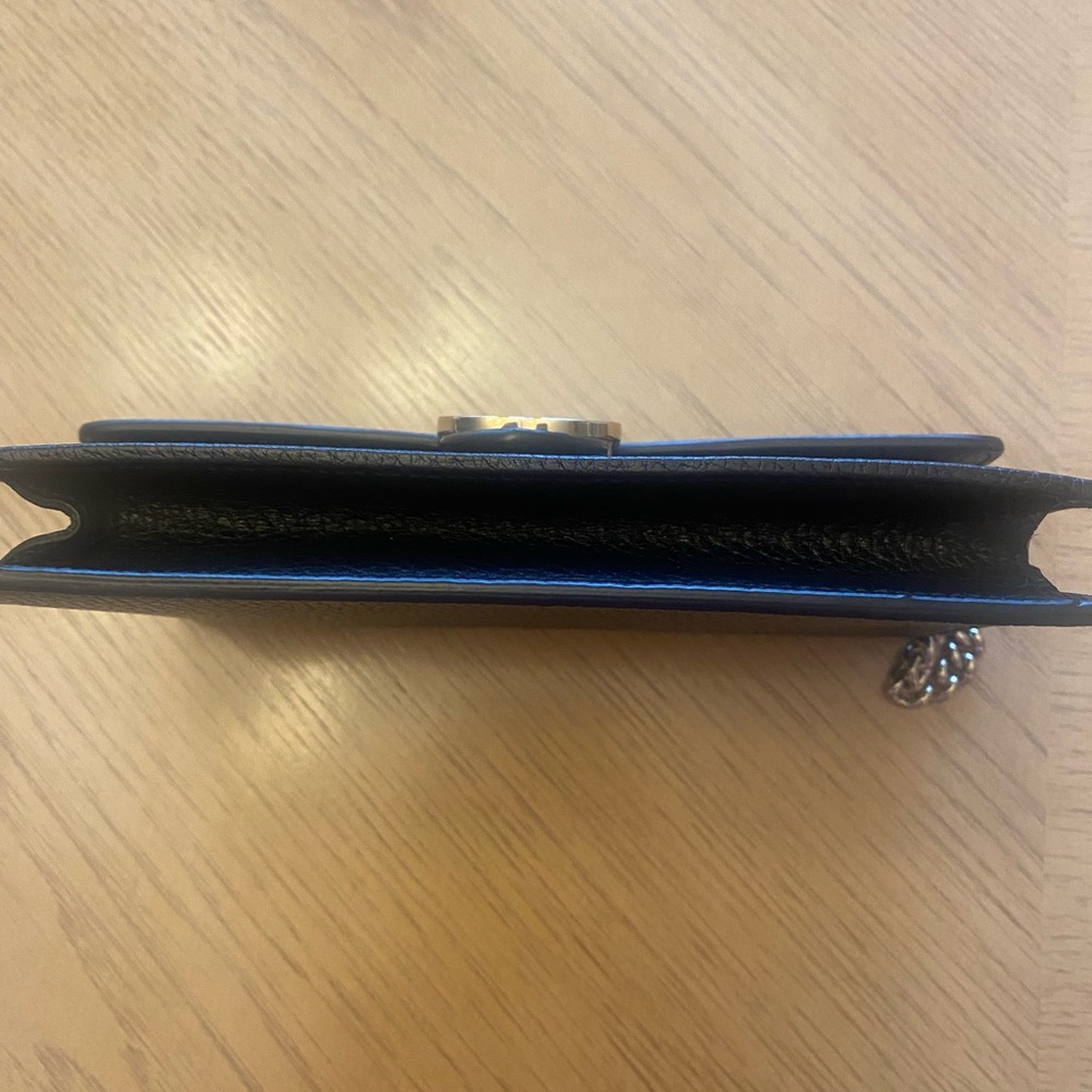 Gucci black dollar calfskin interlocking G continental chain wallet new - Picture 9 of 10
